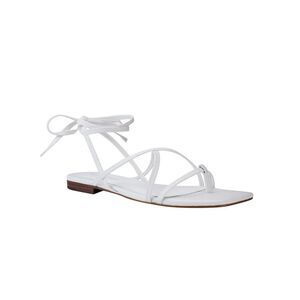 NWT MARC FISHER Womens White Latent Square Toe Thong Sandals Shoes 8.5 M
